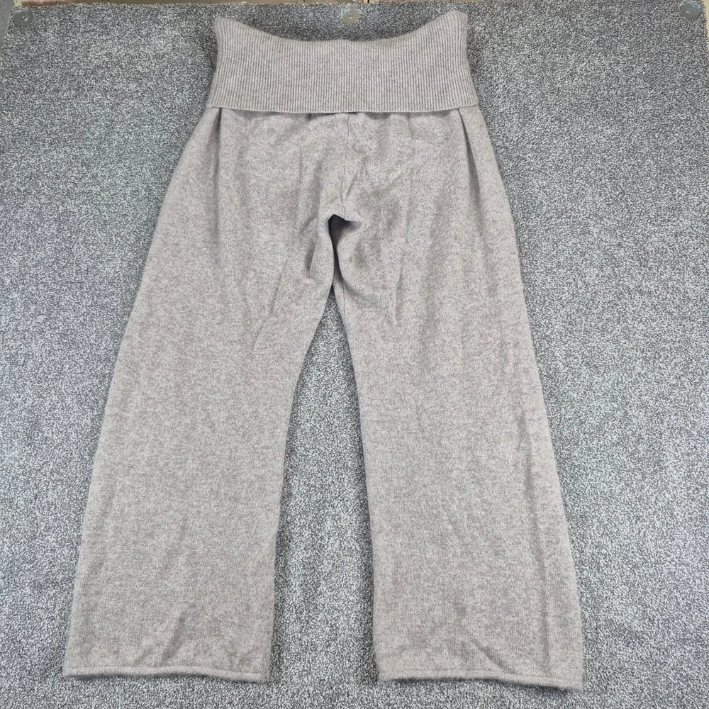 SKIMS Wool Cashmere Foldover Pants Womens Medium Taupe Wide Leg Cozy Lounge